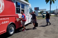 Setting up the mobile kitchen in Everglades City. I went there three times in the first four days to serve meals and hand out box lunches, MREs, toys and water.