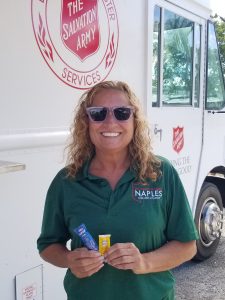 Everyone has a role on these teams. My friend got the nickname "Condiment Queen" the first day, but on her second trip with us she became "Scoopy" because she served up the hot food out of the back of our F-150 "tactical canteen" truck. I was simply Santa. It's easier than memorizing all the names of all the great people you work with for a bit here and there.