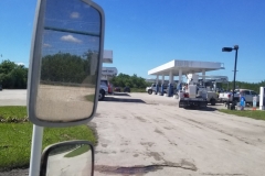 This gas station out in the Everglades was full of line trucks taking a breather. Dangerous, hot work. These crews are heroes.